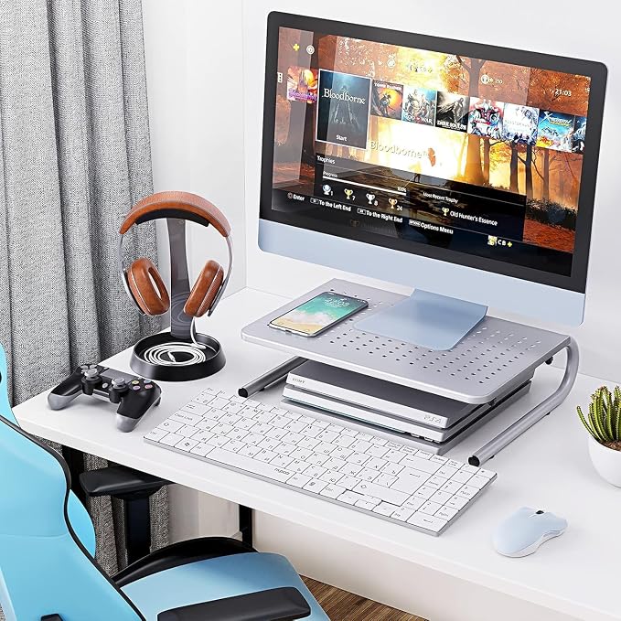 HUANUO Monitor & Laptop Stand - Metal Vented Riser for Screen, Laptops, Printers - Home & Office