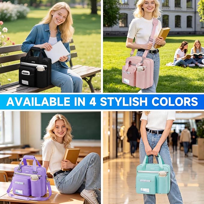 3 Ring Zipper Binder Bag, 3 Inch D-Ring 700 Sheet Capacity, Portable File Organizer with Removable Shoulder Strap & Multiple Pockets for School Office Travel Summer Study Back to School,Black