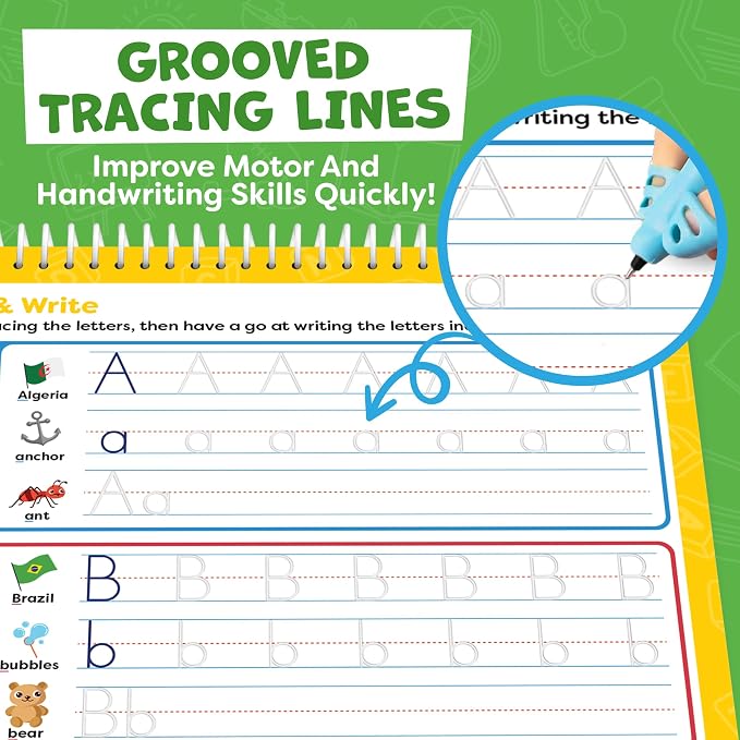 Magic Grooved Writing Practice Books for Kids 3-7