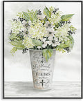 'French Floral Greenery Bouquet'| Framed Giclee Art | Stupell Industries | Black, 11 x 14 Inches, Easy to Hang and Sturdy, Made in USA, by Cindy Jacobs