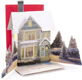 Hallmark 0899XSO1002 Christmas Pop Up Card with Light and Song (Displayable Dimensional Thomas Kinkade House Plays We Wish You a Merry Christmas), Snowy House