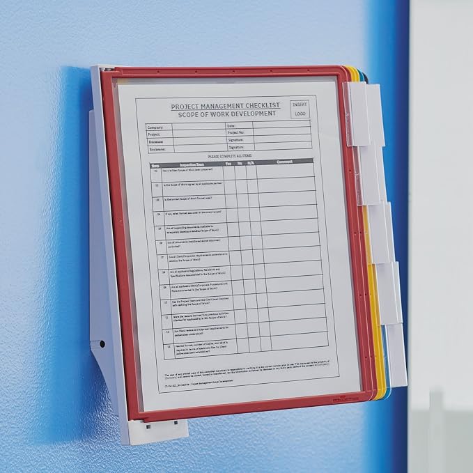 Durable Wall Mounted Reference System, 10 Double-Sided Panels, Letter-Size, Assorted Colors, SHERPA Design (554100)