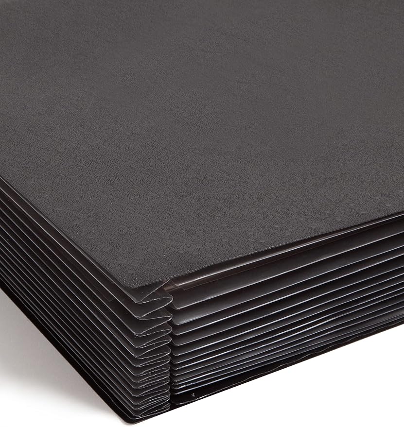 Smead Poly Hanging Expanding File, 12 Dividers, Letter Size, Black (65125) (Pack of 12)
