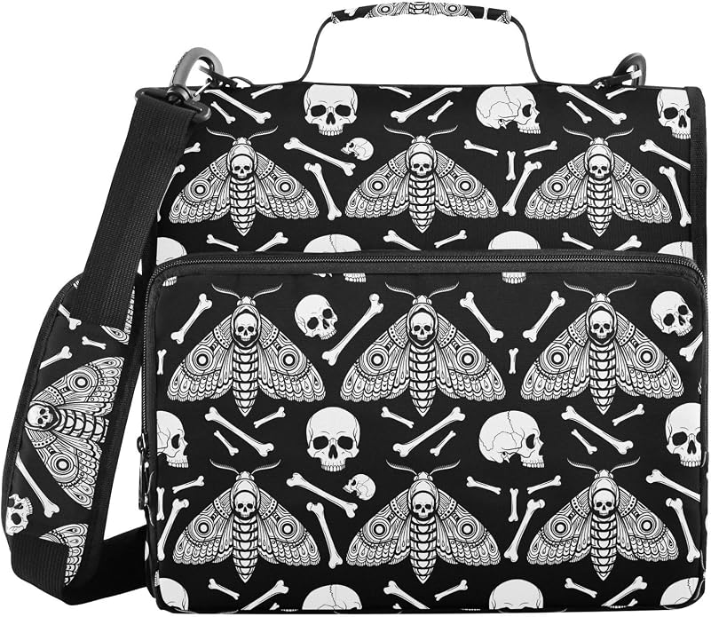 Zipper Binder Bag 3 Ring File Folder Portfolio Organizer Zippered Binder Bags with Strap Fits Laptop Women Men