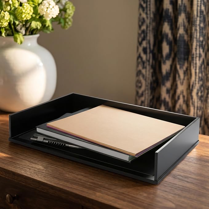 Victor Midnight Black Collection, Legal Size Letter Tray, Black, (1168-5)