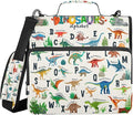 Personalized Dinosaur Alphabet 3 D-Ring Binder Bag Zipper Organizer | Multi-Pocket with Handle and Detachable Shoulder Strap Holds 500 Sheets for School Office Supplies