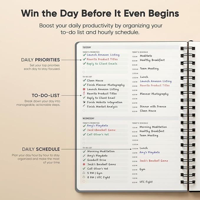 2026 Planner. 8.5" x 11" Spiral-Bound Weekly, Monthly and Daily Planner - Organize All 52 Weeks - Increase Productivity and Get Organized - Productivity Store (Grey)
