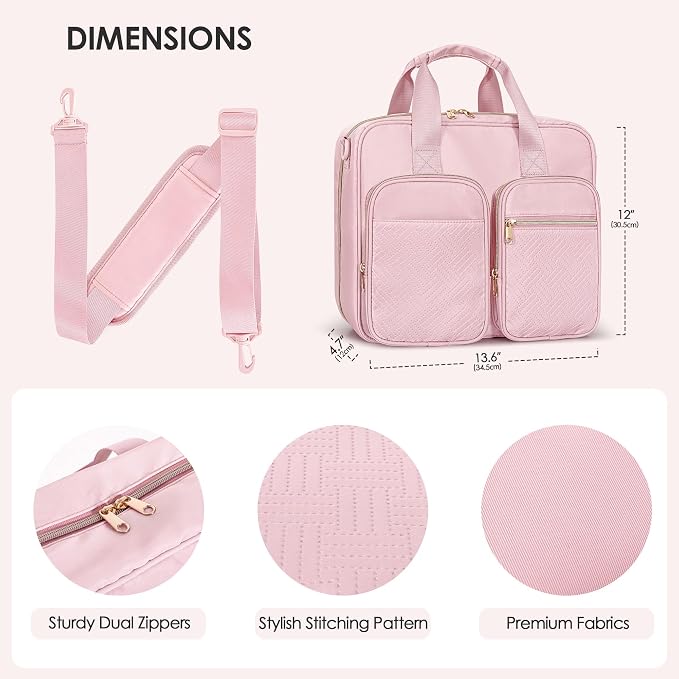 3 Ring Zipper Binder, 2 Inch Ring Binder Organizer Bag with Strap | Binder Bag Fits 13" Laptop & 500 Sheets, Detachable Shoulder Strap, Large Capacity Zip Up Portfolio Folder Bag for Office