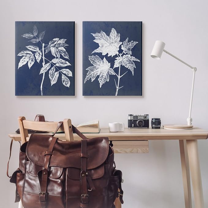 Maple Leaf Elm Stem Illustration, 24 x 30 Inch Canvas Wall Art Set | Stupell Industries · By Lil' Rue · Ready to hang · Nature inspired cottage charm · Made in USA