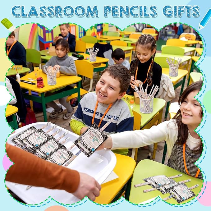 Tenceur 48 Set Back to School 4th Graders Pencils & Cards Gifts Bulk