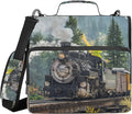 Fisyme Steam Train Zipper Binder 3 Ring with Zipper and Shoulder Strap Large Capacity Multi-Pocket Zipper Binder Organizer