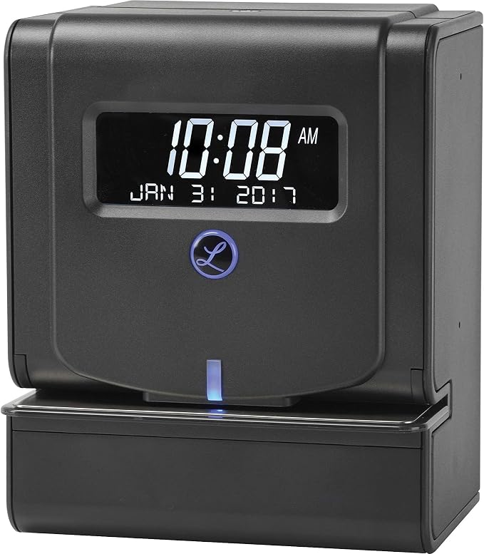 Lathem 2100HD Employee Time Clock for Small Business - Thermal Print Technology, Tru Align System with LED Indicator (Black 9.8 X 6 X 8) - Requires E8 Timecard