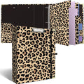 3 Ring Binder 2 Inch Round Ring Binder with 6 Tab Dividers，2 Interior Pockets，Cute Binder Clipboard with Storage, for School Office, Portfolio(Cheetah Spots)