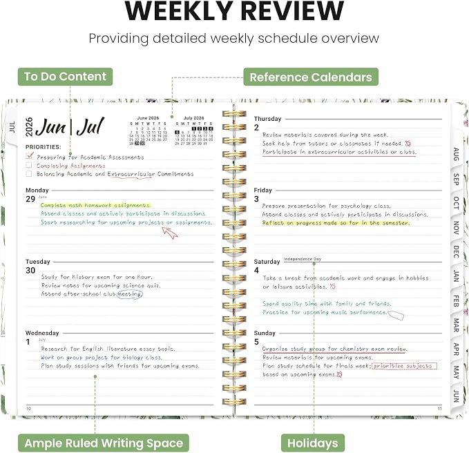 ZOTIA Planner 2026-2027 Weekly & Monthly Calendar Planner Jul 2026-Jun 2027