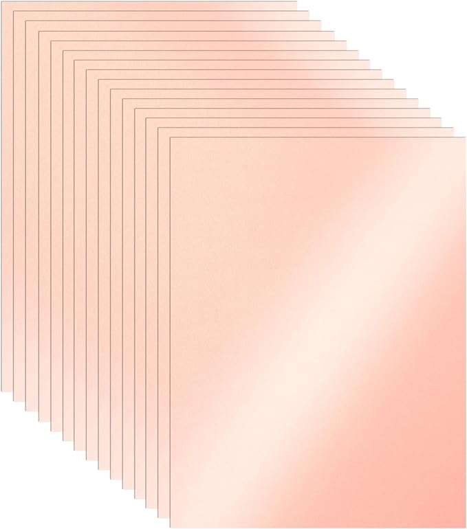 Guakicae 100 Sheets Pink Shimmer Cardstock 8.5 x 11 Scrapbooking Paper 92lb | Heavyweight Glossy Paper Card Stock for DIY Making Cards, Wedding, Greeting Cards, Invitations, Party Decorations