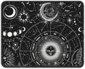 Auhoahsil Mouse Pad, 12 x 10 in Tarot Style Sun Moon Computer Mouse Pad for Desk, Premium-Textured Non-Slip Rubber Stitched Edges Waterproof Square Mouse Mat for Gaming Work Wireless Mice, Black