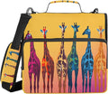 MNSRUU 3 Ring Binder Bag, 2 Inch D-Rings Easily Organizes 1 Inch Fits Letter Sized Paper, Funny Giraffe Large 3 Hole Zipper Binder Organizer for School Office Supplies