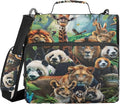Animals 3 Ring Binder Bag 1.5 inch Binder Organizer with Zipper Shoulder Strap 500 Sheet Documents Storage for School Office