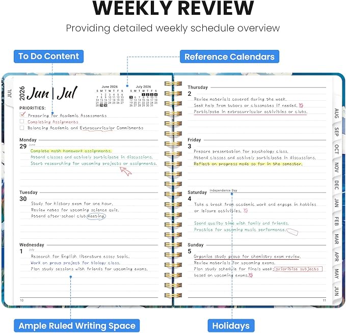 ZOTIA Planner 2026-2027, Jul 2026-Jun 2027 Weekly & Monthly Calendar
