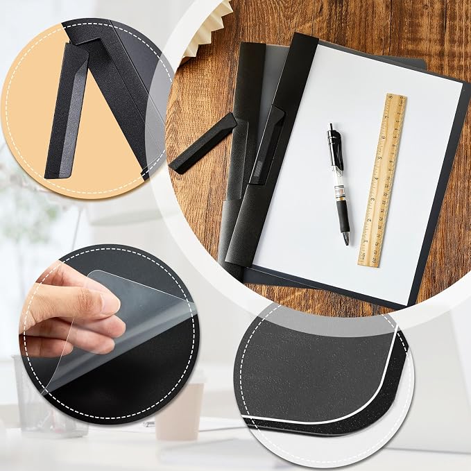 Maitys 1 Pack Durable Clear Report Covers with Clip 11 x 9 Inch Resume Portfolio Folder Letter Size Presentation Folder Transparent Front Report Blinder Interview School Business Student (Black)