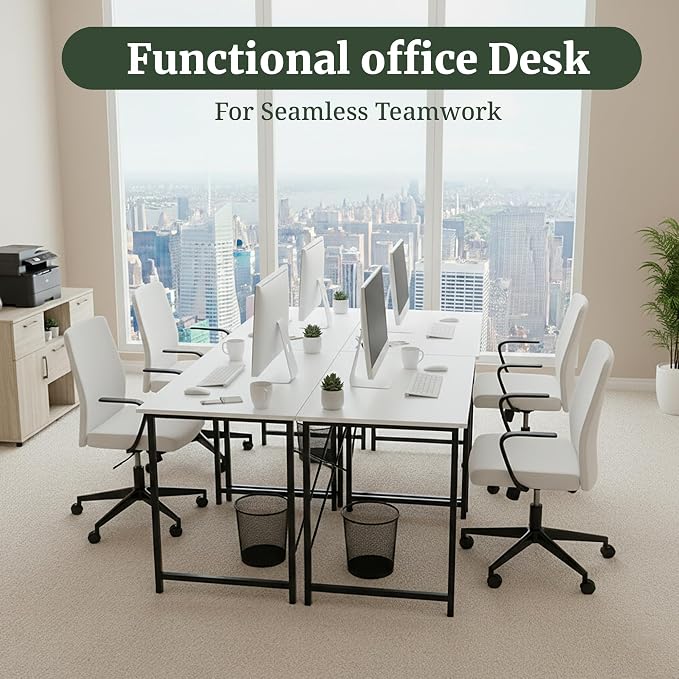 32 Inch Computer Desk, Small Writing Desk for Home Office Bedroom | 265 lb Capacity, Reinforced X-Frame, Waterproof MDF Top, Scratch-Resistant Surface, Easy Assembly, White