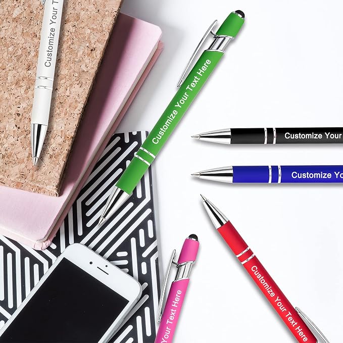 Qingxily Custom Pens - 300 Pcs, Personalized with Free Engraving - Colorful Pens 36 Pcs (36 Pen incl.)