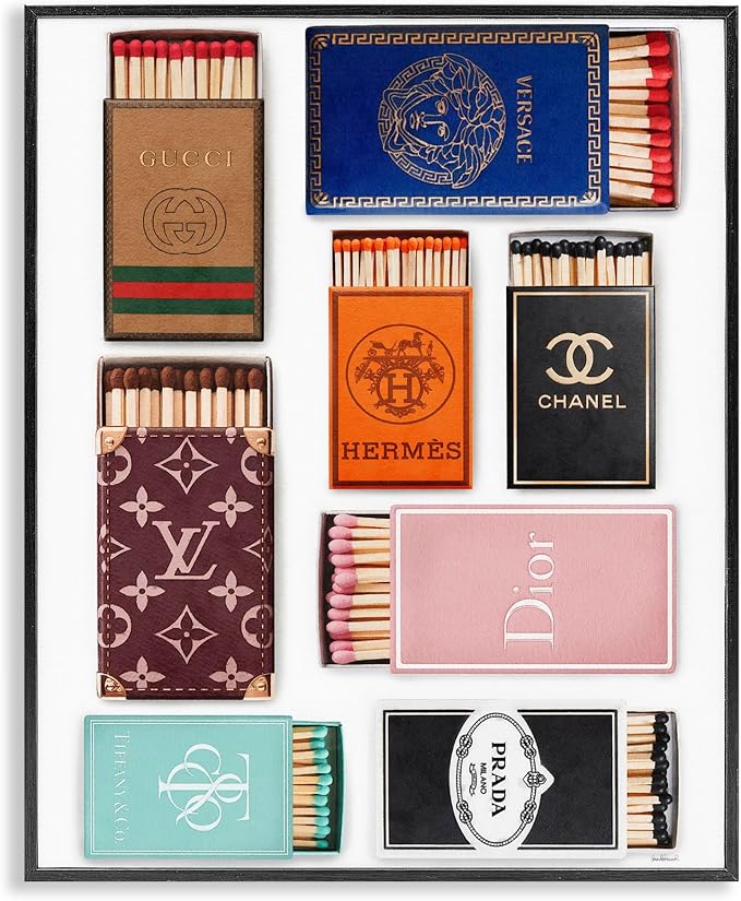 Trendy Iconic Matchbox Glam Print, 16 x 20 Inch Framed Giclée Print | Stupell Industries · By Amanda Greenwood · Ready to hang · Great for living room or game room · Made in USA