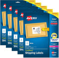 Avery Printable Shipping Labels, Sure Feed Technology, 3-1/3" x 4", White, Laser/Inkjet Printable, 60 Blank Mailing Labels per Pack, 300 Total (5 Packs of 15264)