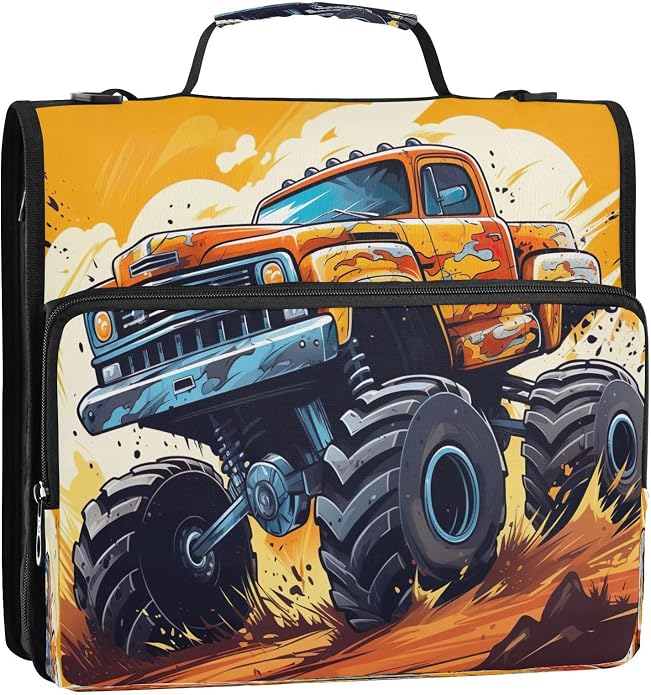 Zipper Binder Bag 3 Ring File Folder Portfolio Organizer Zippered Binder Bags with Strap Fits Laptop Women Men