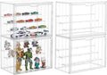 4 Layer Stackable Acrylic Figure Case for Collectibles Display Box,4 Pack | Removable Adjustable Partitions & Magnetic Door,Interlocking Stable Design,Dustproof Cover for Figurine Storage