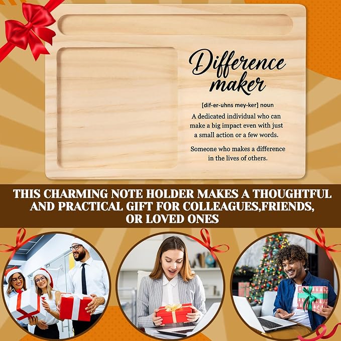 10 Pcs Back to School Teacher Appreciation Gifts Bulk Wooden Sticky Note Holder Motivational Thank Your Gift Inspirational Sticky Notes for Teacher Back to School (Difference)