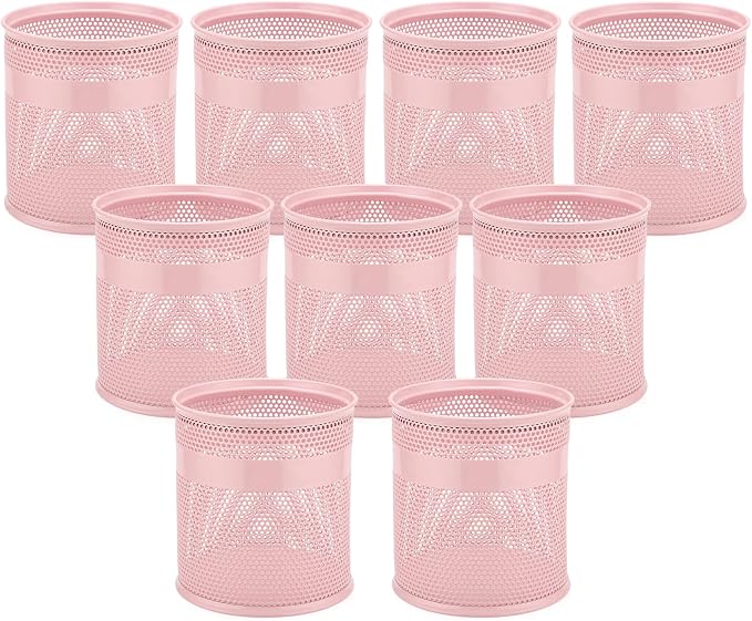 Segarty Pack of 9 Pencil Holders 3.9x4.2in, Round Mesh Pen Holder for Table Desk Organization, Large Pen Cup Container Set Desktop Accessories Organizer for Office Work Home Stuff Makeup Brush Storage