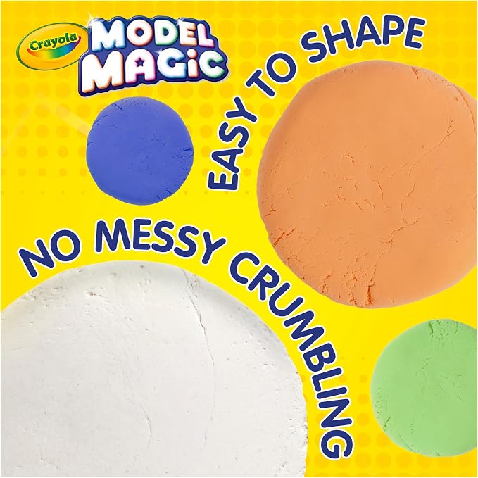 Crayola Model Magic White, 4‑Pack (8 oz Each), Teacher Must Haves & Classroom Essentials, Air‑Dry Modeling Material for Kids, Sculpting Craft Clay Alternative, Ages 3+