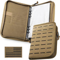 Molle Notebook Cover with Detachable A5 Clear Plastic 6-Ring Binder | 6.9x10" Zip Book Cover, 80 Refill Line Papers, 1“ O-Ring Padfolio binder, for Gift Planners Travel Feild Work School