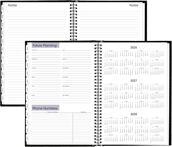 AT-A-GLANCE 2027 Planner, Monthly, 14-Month Dec-Jan, 8" x 11.75", Tabbed, Hardcover, DayMinder, Black (G470H0027)