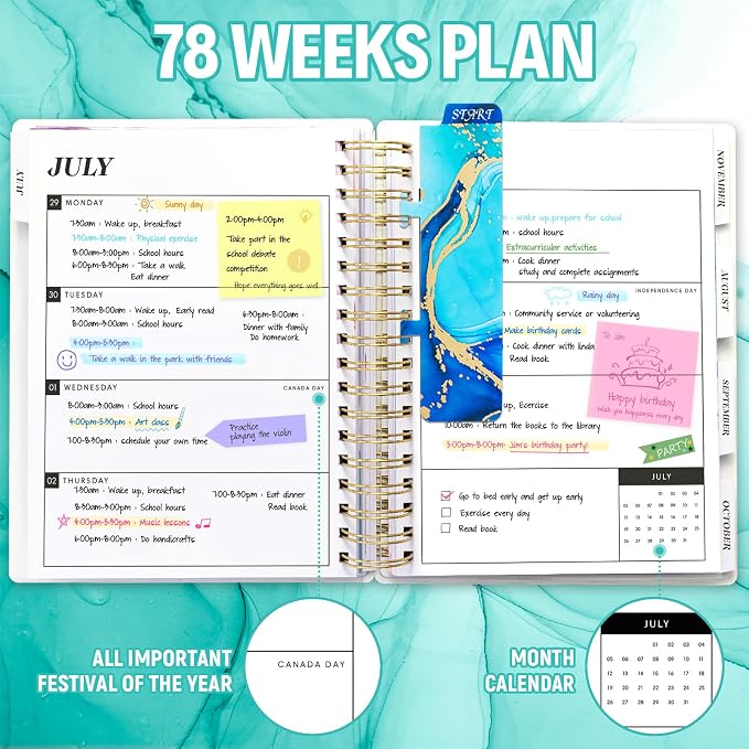 Planner 2026-2027, 18 Months Academic Daily Weekly Monthly Calendar Planner