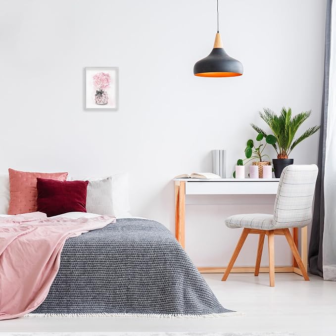 'Pink Flower Perfume Bouquet'| Framed Giclee Art | Stupell Industries | Gray, 11 x 14 Inches, Easy to Hang and Sturdy, Made in USA, by Ziwei Li