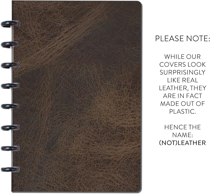 BetterNote COVER 9-Disc Planner Lightweight Durable MEDIUM (Not) Leather