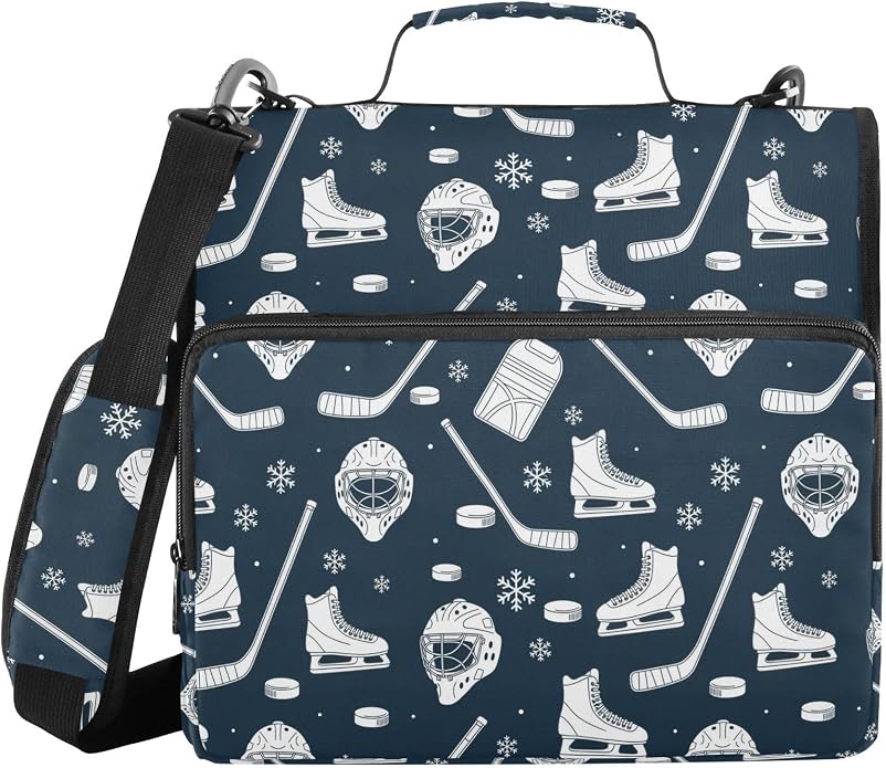 Zipper Binder Bag 3 Ring File Folder Portfolio Organizer Zippered Binder Bags with Strap Fits Laptop Women Men