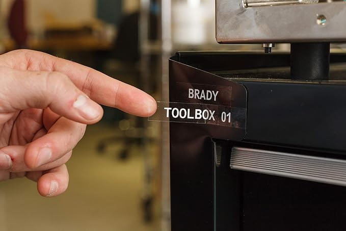 Brady Authentic (M21-375-430-WT-CL) Harsh Environment Polyester Label for Lab, Asset Tracking and Datacom, White on Clear- For M210, M210-LAB, M211, BMP21-PLUS and BMP21-LAB Printers, 0.375" W, 21' L