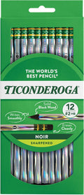 Ticonderoga Noir Wood-Cased Pencils, Pre-Sharpened, #2 HB, Holographic (Pack of 6, 72 Count Total)