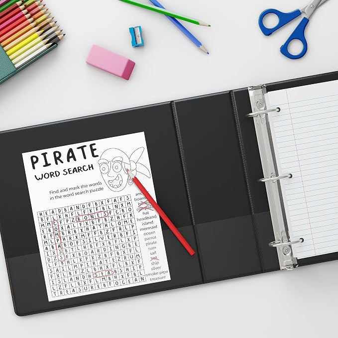 Staples 2" 3-Ring View Binder, Black, 4/Pack