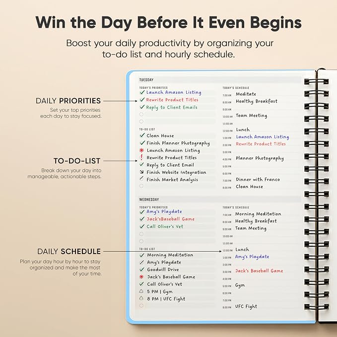 2026 Planner. 8.5" x 11" Spiral-Bound Weekly, Monthly and Daily Planner - Organize All 52 Weeks - Increase Productivity and Get Organized - Productivity Store (Blue)