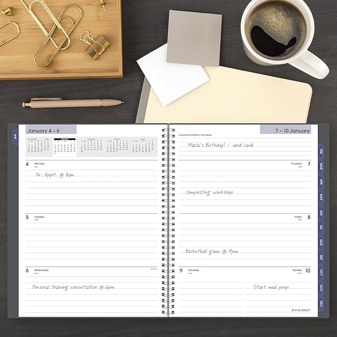 AT-A-GLANCE 2027 Planner, Weekly & Monthly, 8.5" x 11", Spiral Bound, DayMinder, Gray (GC5450727)