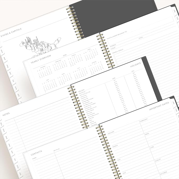 Blue Sky 2026 Weekly & Monthly Planner Calendar, 8.5"x11", Midnight Garden
