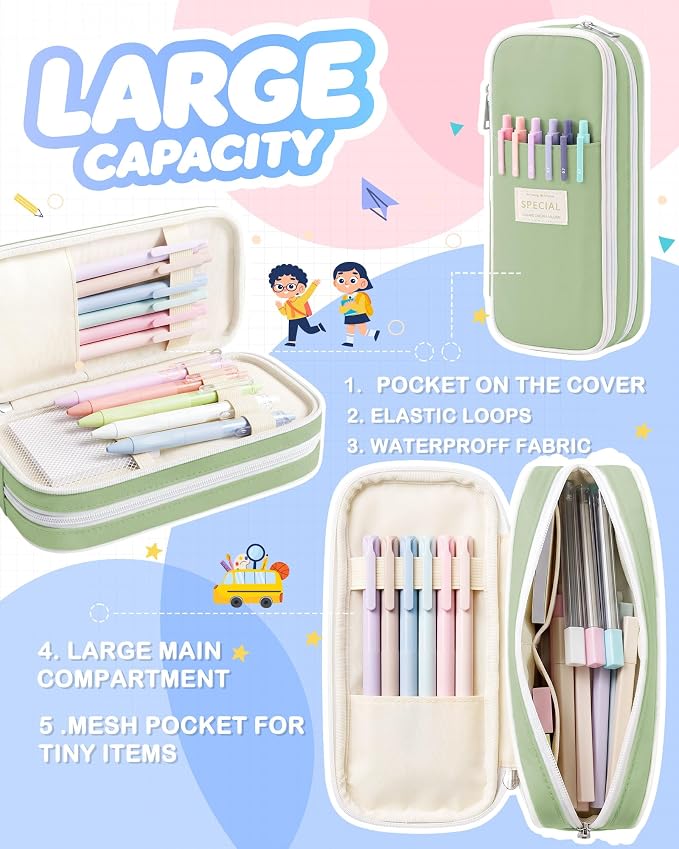 63PCS Stationery Set, Aesthetic School Supplies with Pencil Case
