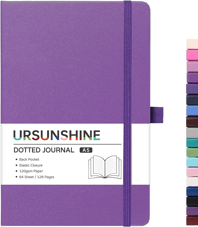 Dotted Journal/Notebook - Dot Grid Hard Cover Notebook, 5.3'' x 8.26''