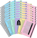 Leelosp 48 Pack Pencil Pouch for 3 Ring Binder,Cute Color | Bulk Mesh Zipper Binder Pouches Pencil Boxes for Classroom Pencils Case Bags for Storing School Students Teacher Supplies