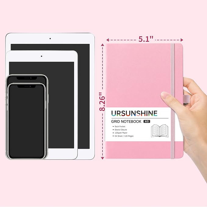 Graph Grid Paper Notebook/Journal - Classic Journal/Notebook, 5.3" x 8.26"