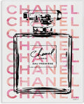 Stupell Industries Glam Perfume Bottle With Words Pink Black Oversized Stretched Canvas Wall Art, Proudly Made in USA | Stupell Industries | 24 x 30 Inches, Easy to Hang and Sturdy, Made in USA, by Amanda Greenwood